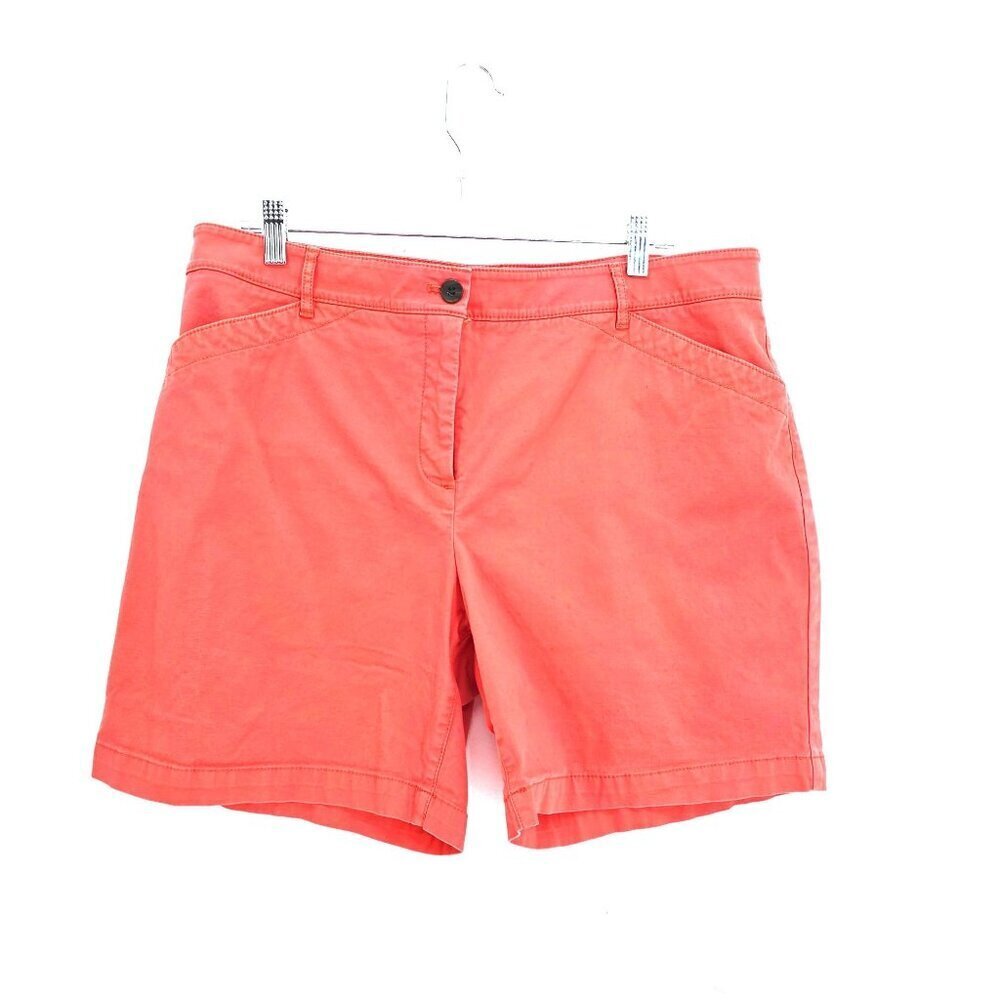 Talbots Coral Pink Chino Shorts Women's Size 16 Inseam 7"